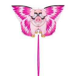 Cerf-volant cochon rose ailé Floyd - Hq - monofil enfant prêt à voler