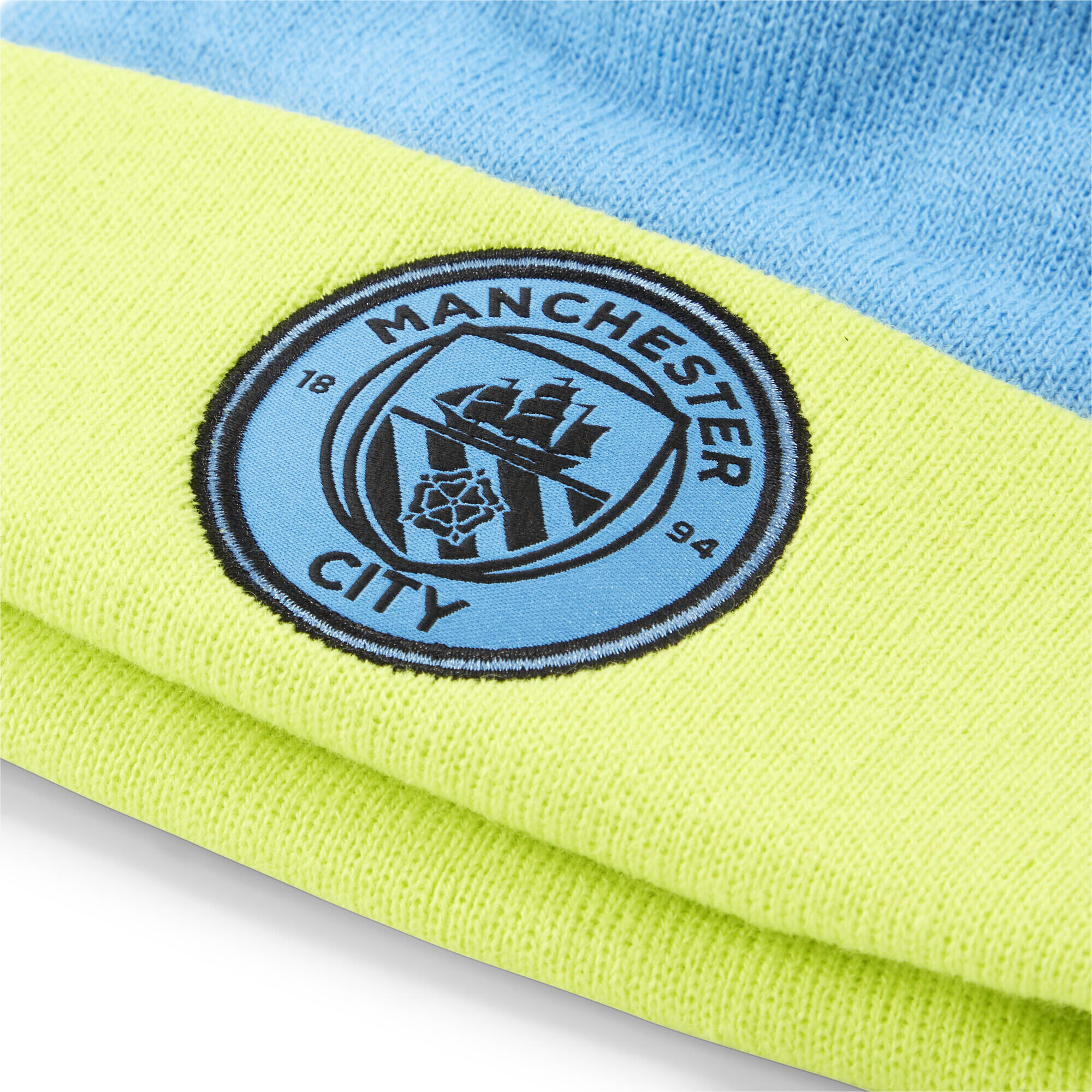Cappello invernale Puma Man City Jr Mcfc Lw Pom Pom Beanie Blu per bambini 3/3