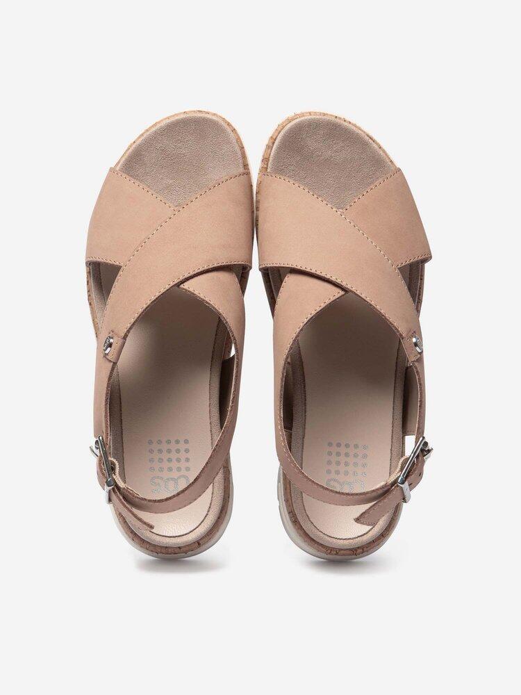 Sandales compensées Femme - ZELENNA Beige 3/5
