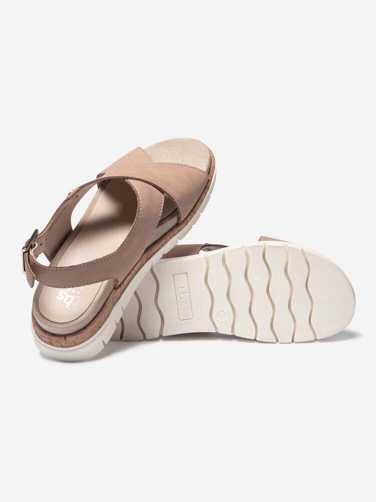 Sandales compensées Femme - ZELENNA Beige 4/5