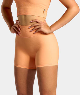 Dames tennis/padel rib shorts zonne oranje