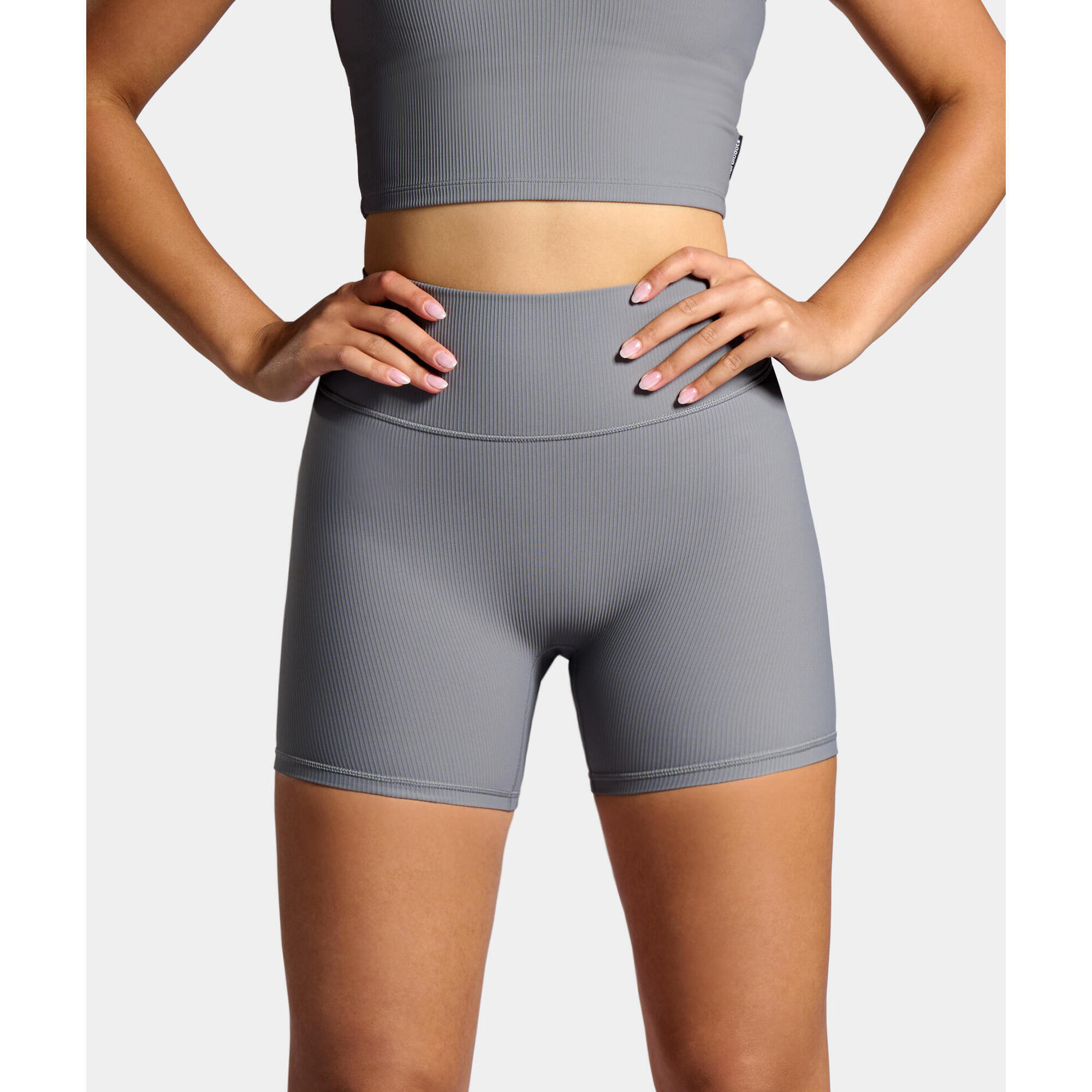 Nordicdots - Femmes Tennis/padel Shorts Côtelé Gris Acier - Short - Gris - Decathlon