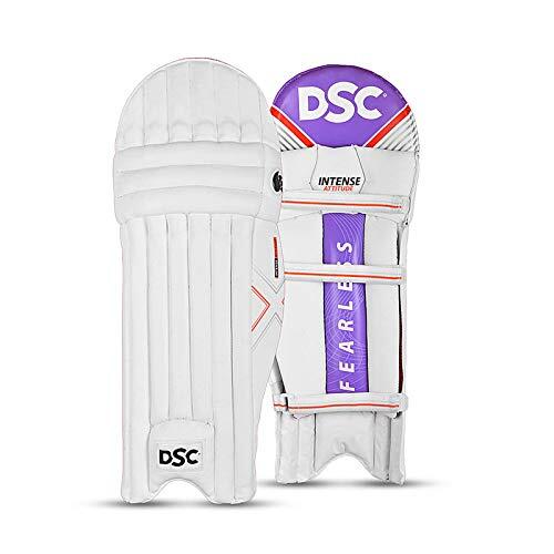 DSC DSC Intense Attitude Cricket Batting Legguard | Farbe: Weiß Lila | Jugend Rechts
