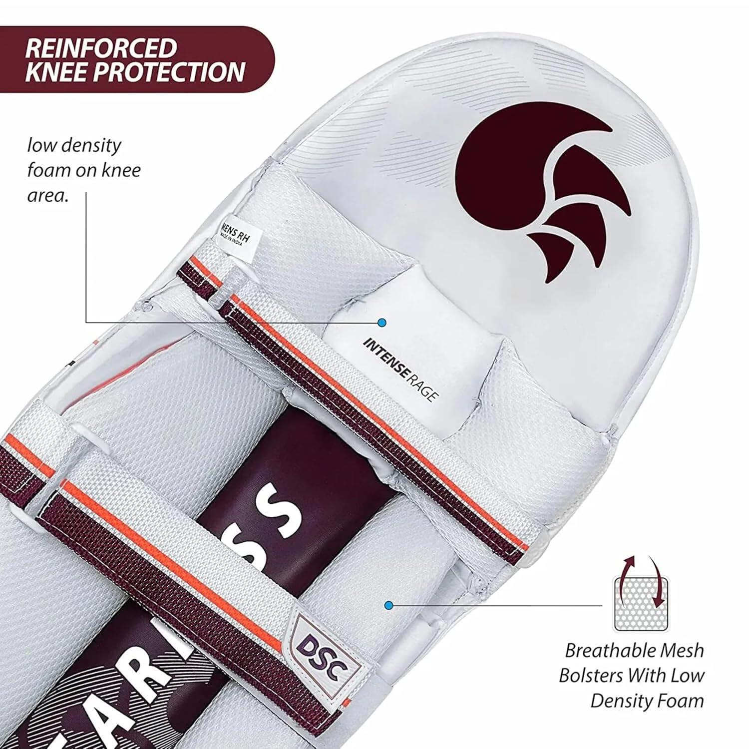 DSC Intense Rage Cricket Batting Legguard | Farbe: Weiß | Jungen, Linkshänder 5/5