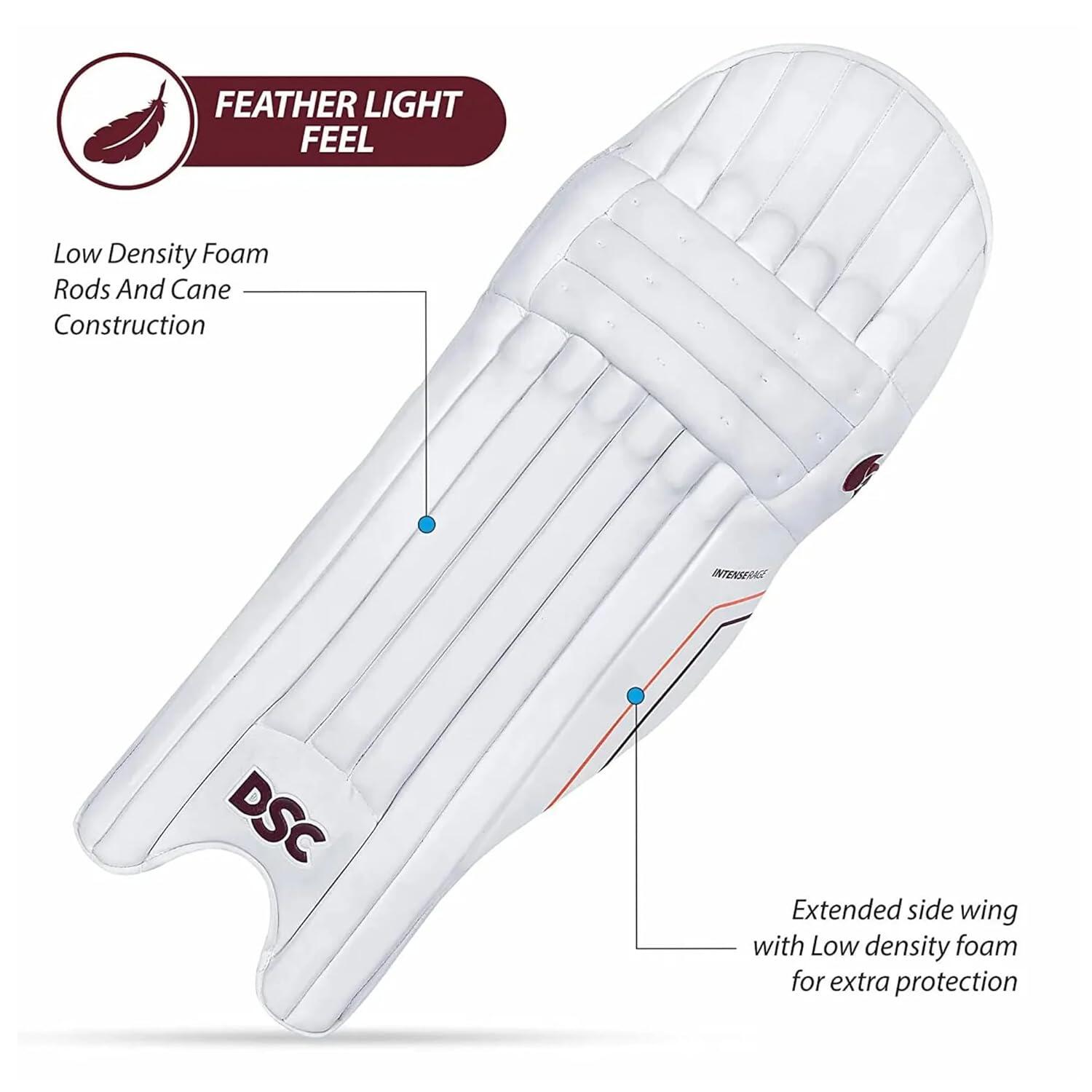 DSC Intense Rage Cricket Batting Legguard | Farbe: Weiß | Jungen, Linkshänder 2/5