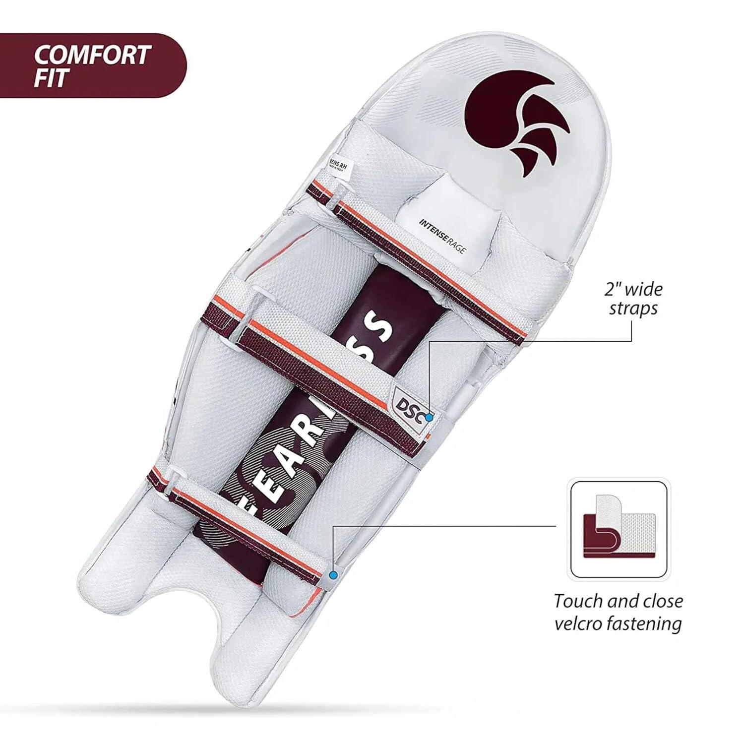 DSC Intense Rage Cricket Batting Legguard | Farbe: Weiß | Jungen, Linkshänder 3/5