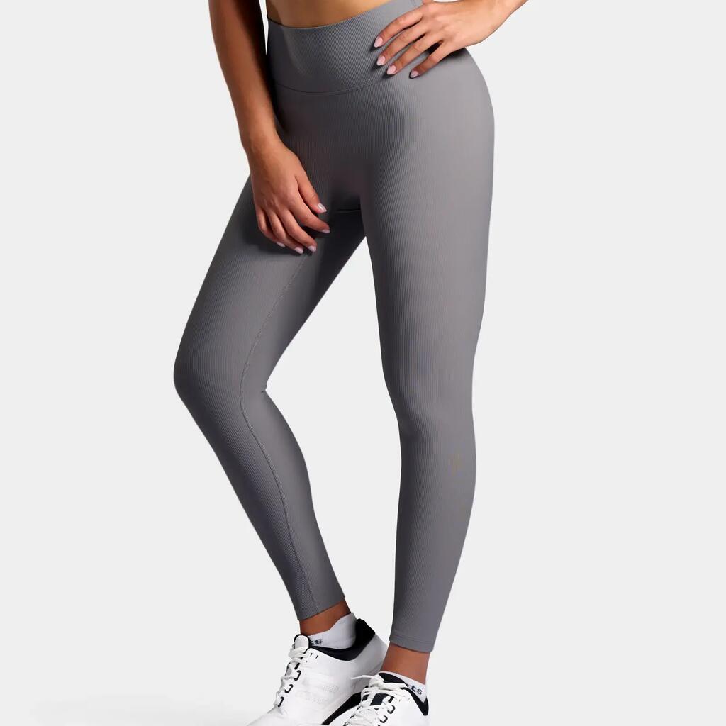 Women's Rib Leggings Tennis/Padel  Steel Gray