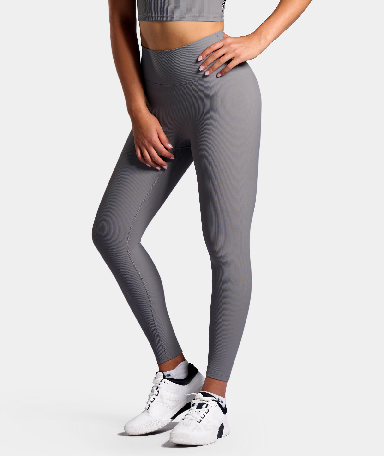 NORDICDOTS Leggings a costine donna grigio acciaio