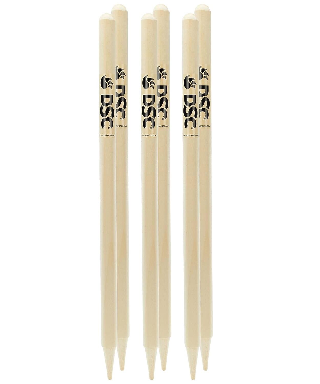 DSC DSC gebleicht und poliert Cricket Stümpfe Set mit Bails | Holz | Größe: Voll