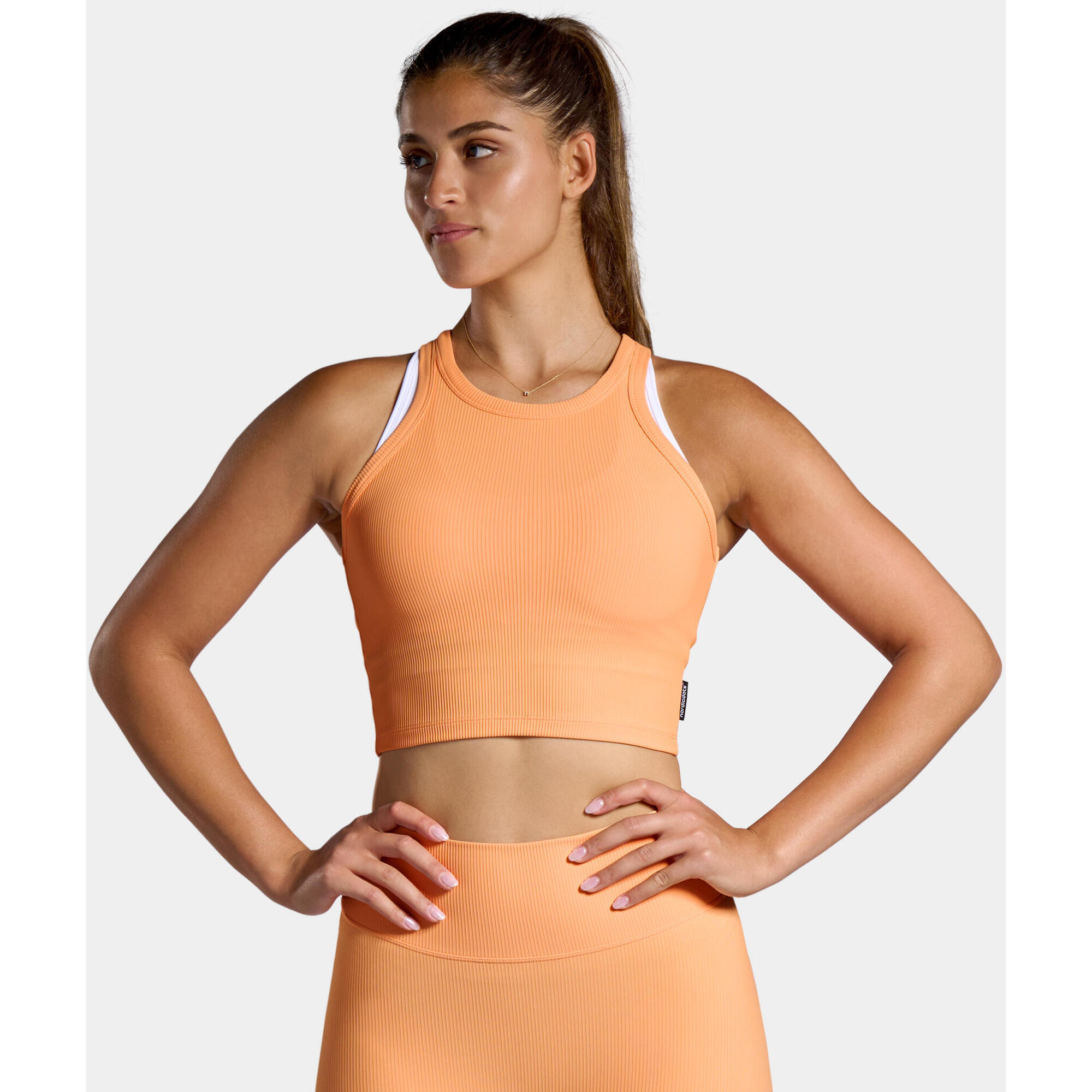 Nordicdots - Débardeur Côtelé Femmes Soleil Orange - Débardeur - Orange - Decathlon