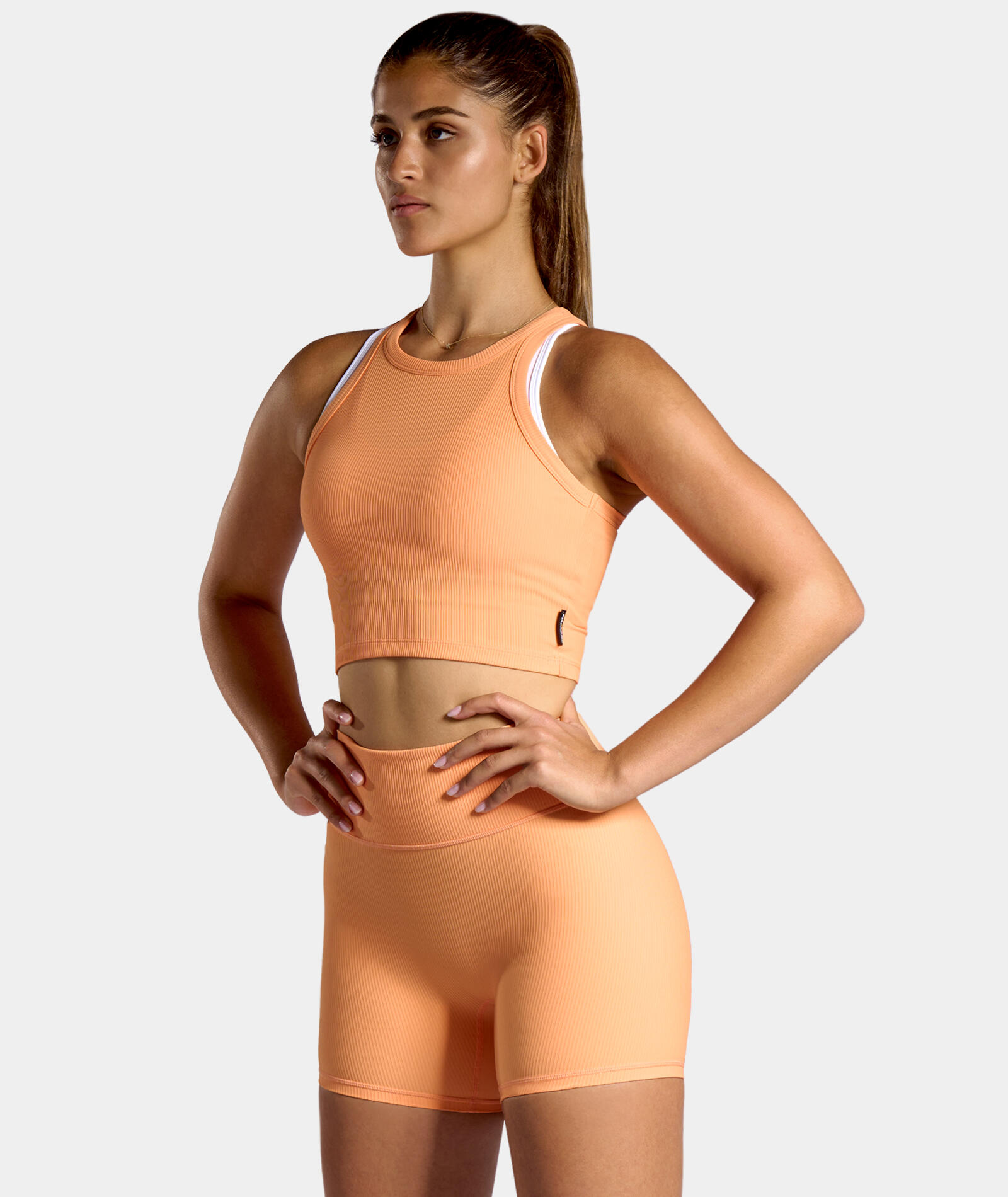Ripp Tank-Top Frauen Sonne orange 3/4