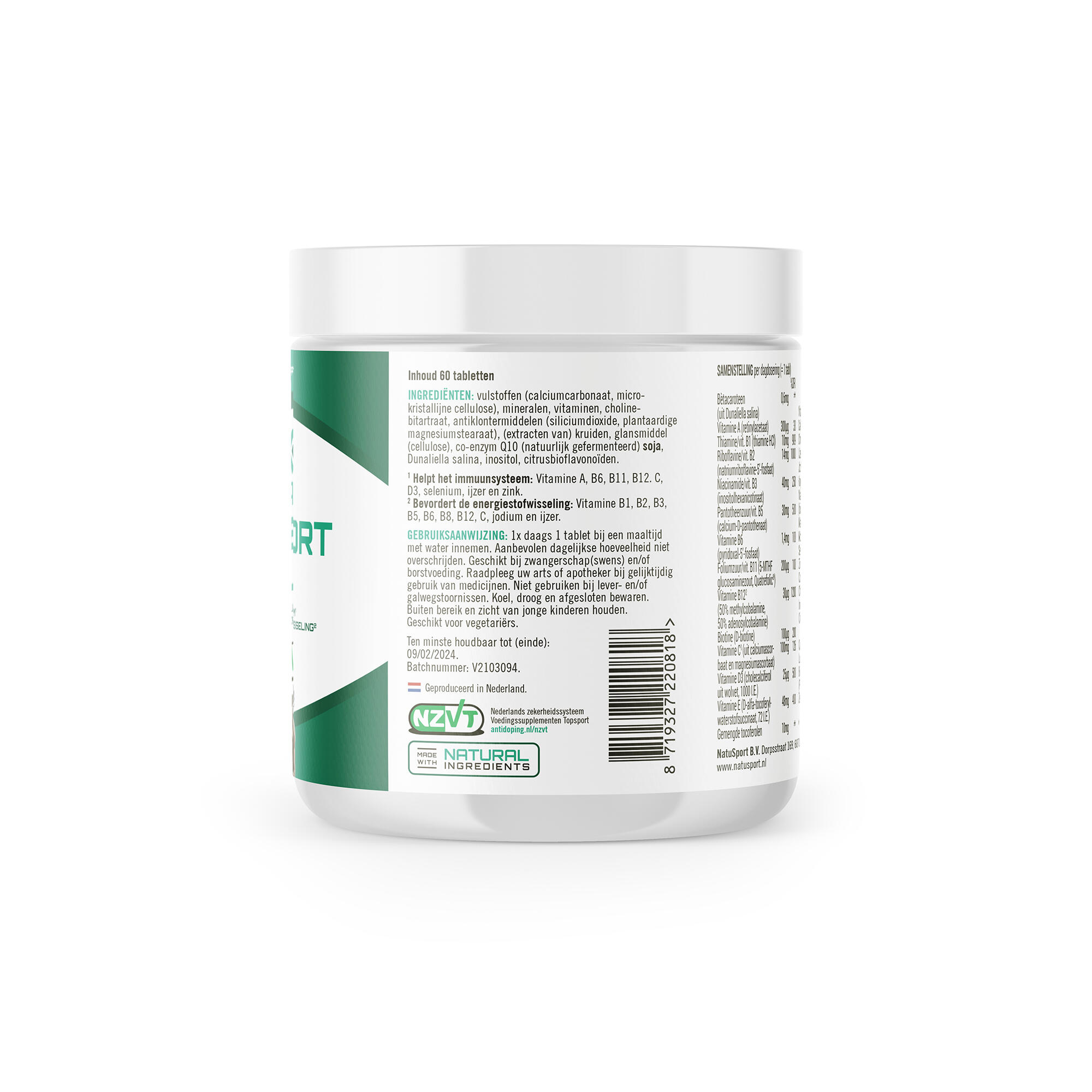 Multi Sport Gold - Vitaminen & Mineralen - NZVT Gecertificeerd - 60 tabletten 2/3