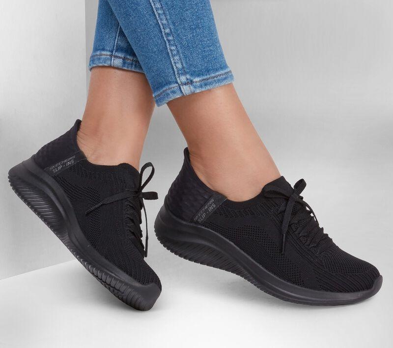 Zapatillas Skechers Mujer Ultra Flex Brilliant Negras