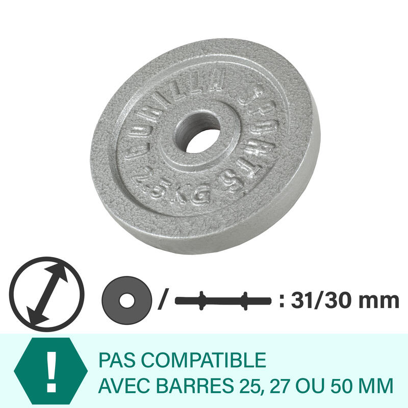 Disc din fontă 30/31 mm Argintiu