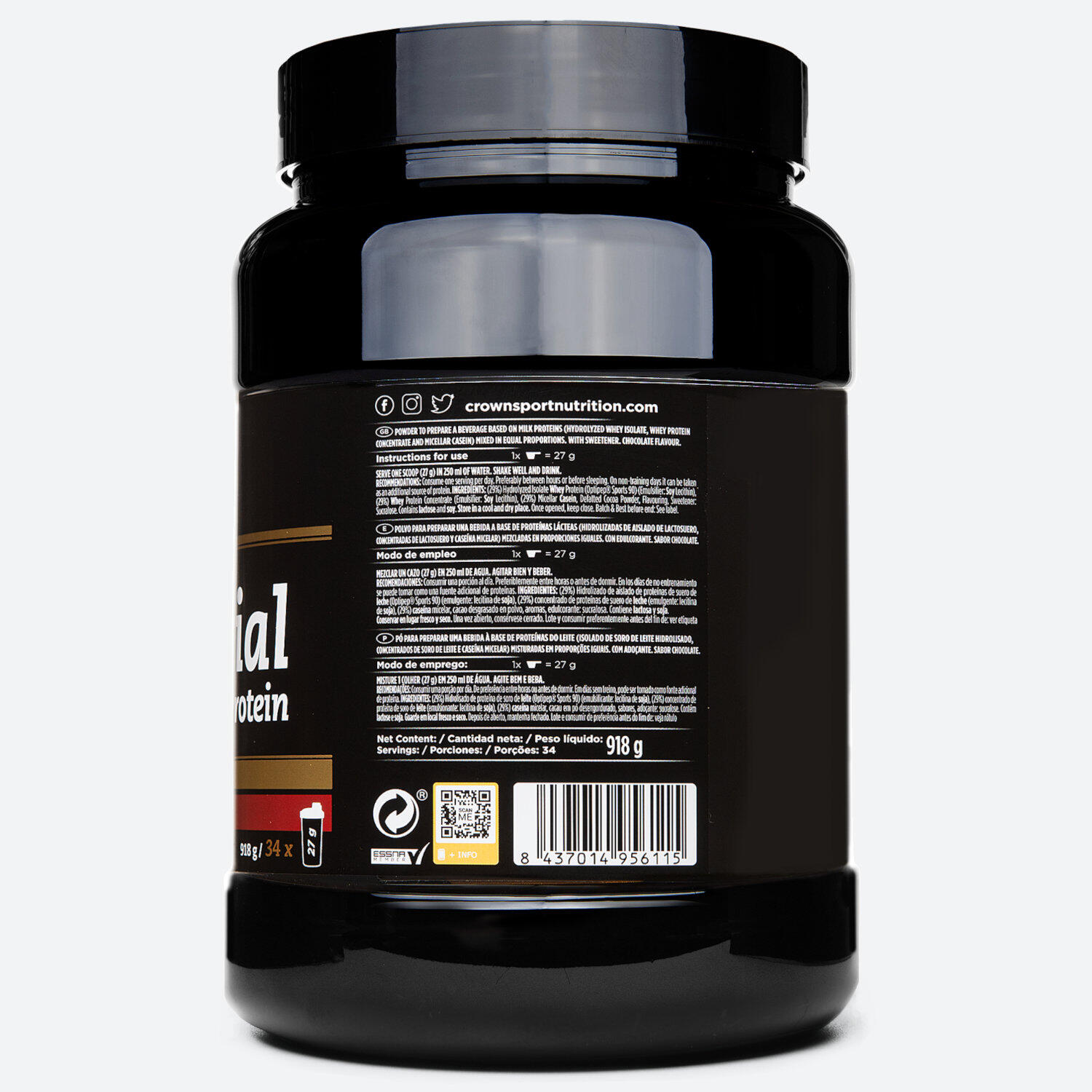 Bote de recuperador nocturno con proteína ‘Sequential Protein‘ 918 g Chocolate 3/5