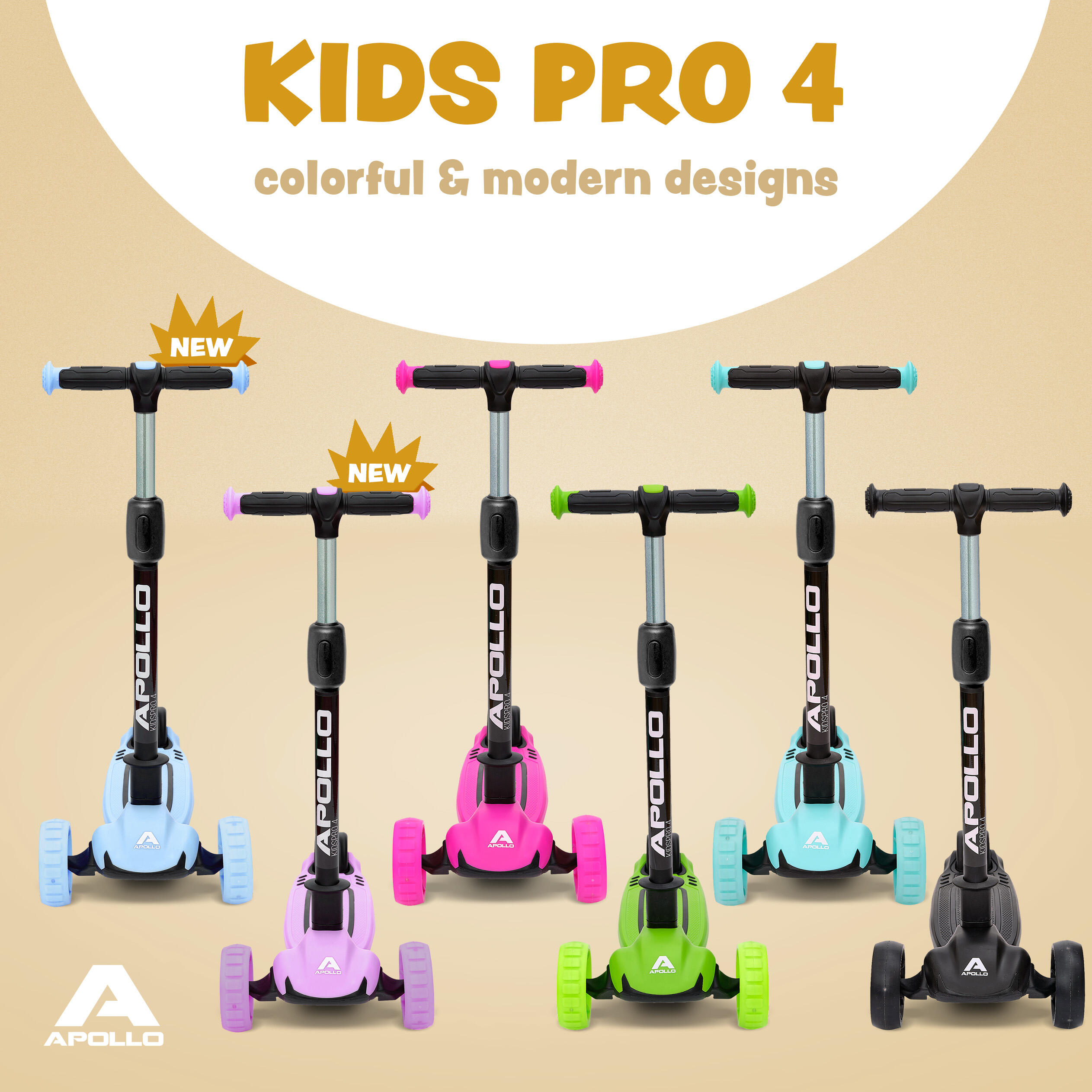 Monopattino per bambini KIDSPRO 4 pieghevole LED 3 ruote 6/7