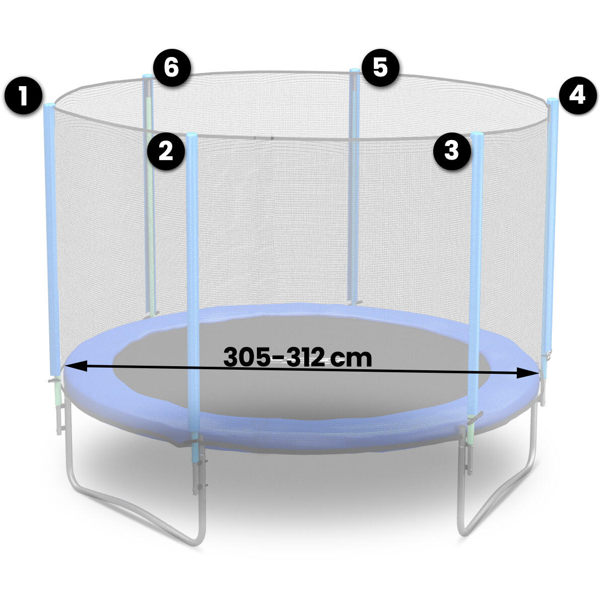 Rete esterna trampolino Neo-Sport, Blu 2/3