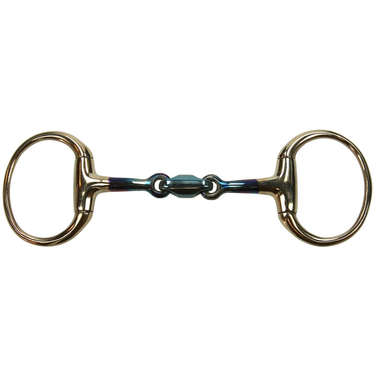 Mors Baucher Double Brisure En Fer Doux Bleu Pour Cheval - Joues Pendantes - Favorise La Flexion Et La Salivation - Tailles Disponibles