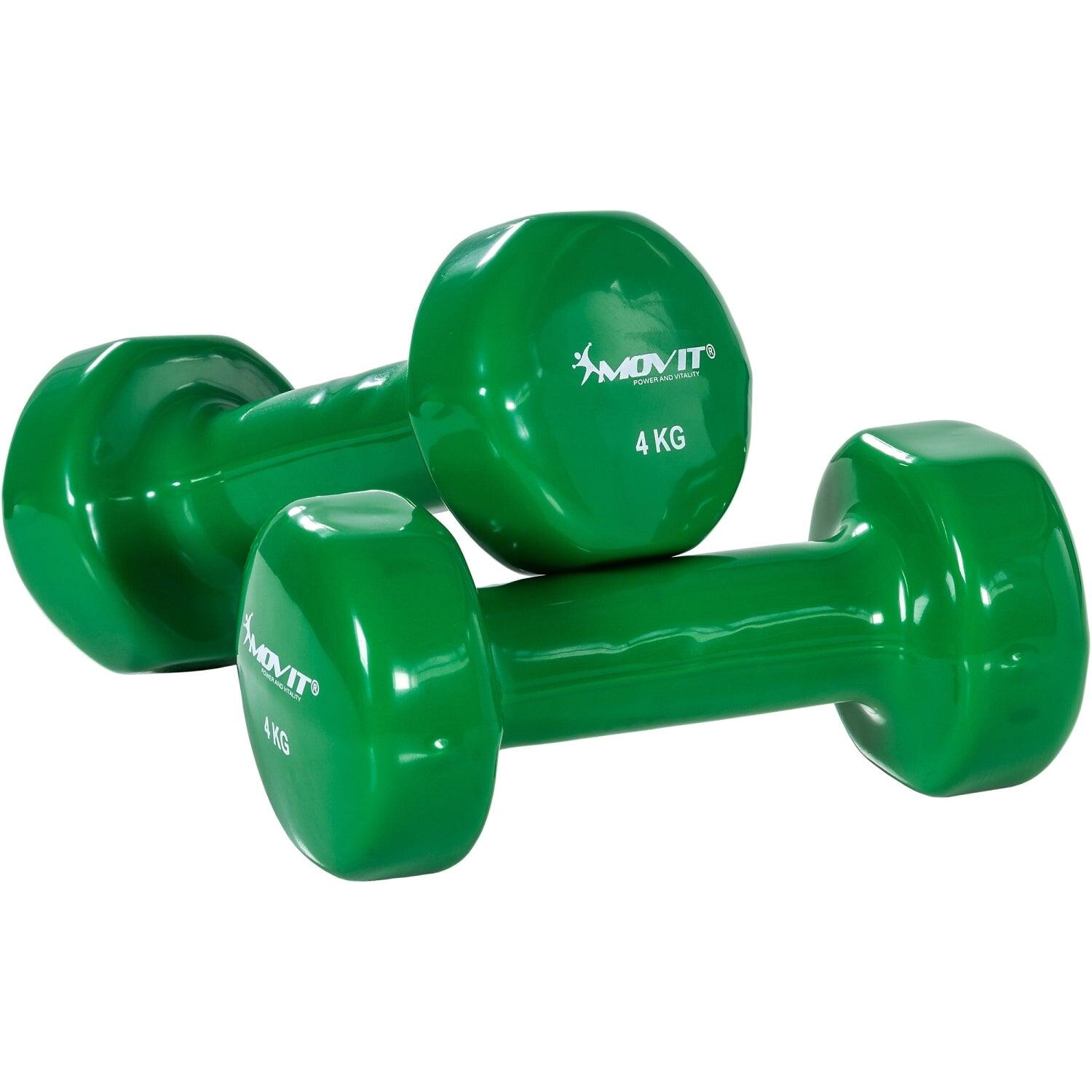 Juego de mancuernas de vinilo de 4 kg en verde oscuro de MOVIT 6/6