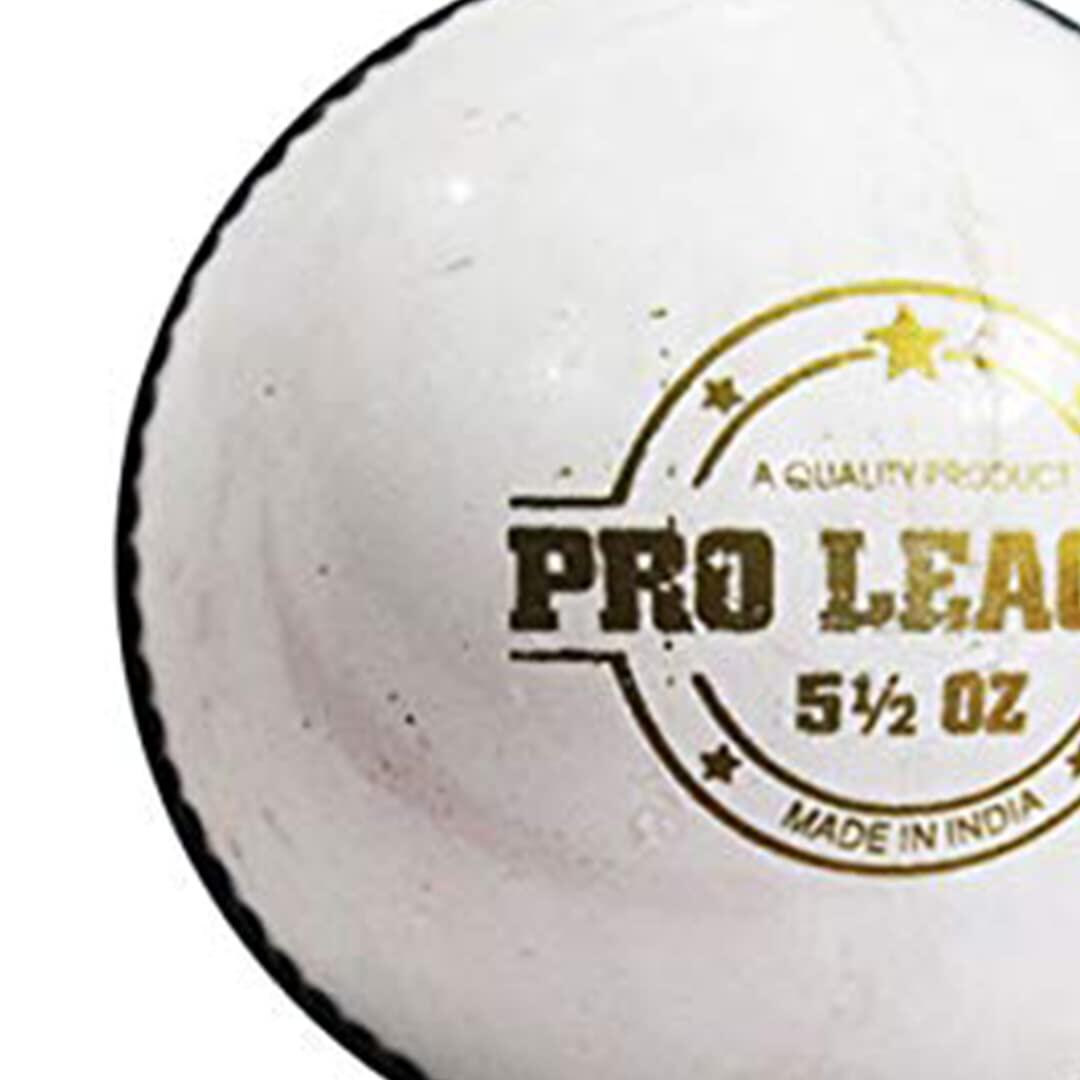 DSC Pro League Cricket Lederball | Farbe: Weiß | Bessere Formbeständigkeit 4/5