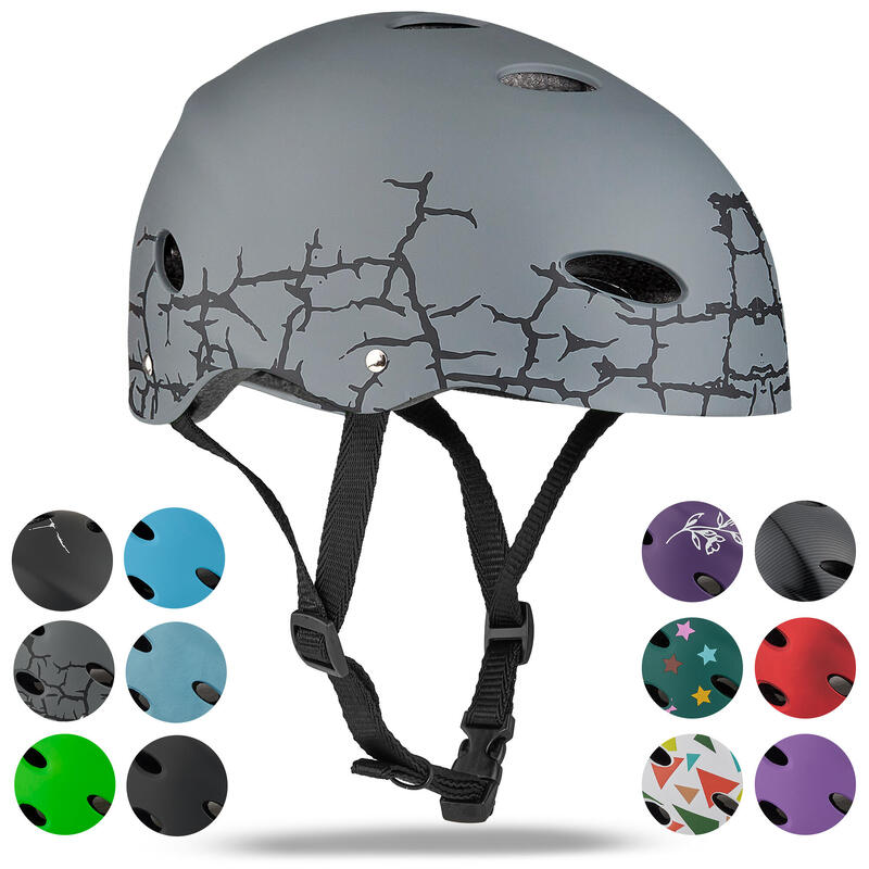 Casco ajustable para skate/bicicleta, scooter, BMX, para niños y adultos