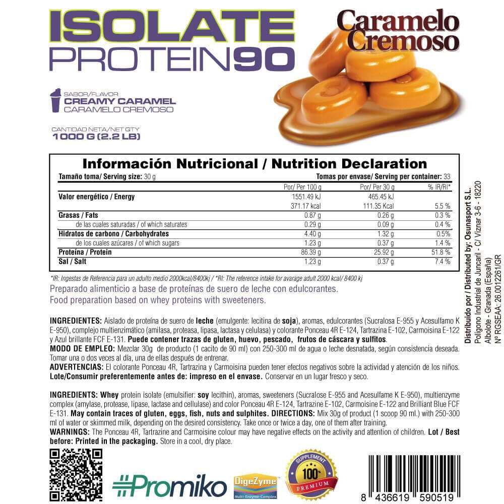 Isolaat 90 CFM - 1 kg romige karamel MASmusculo 3/4