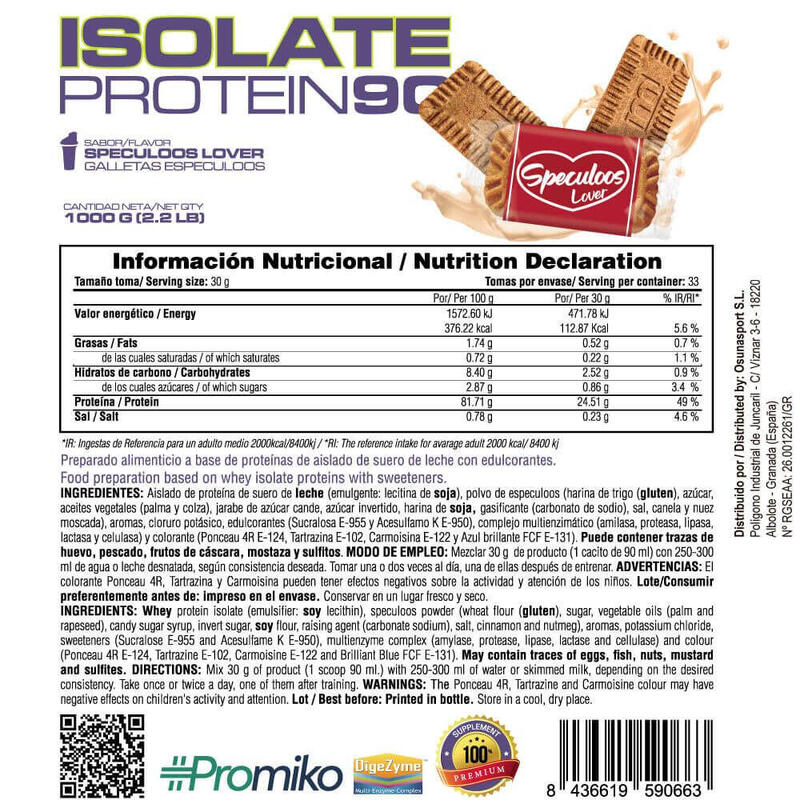 Isolate 90 CFM - 1Kg Galletas Speculoos de MM Supplements