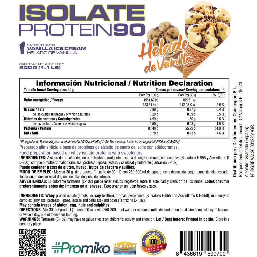 Isolate 90 CFM - 500 g Helado de Vainilla MASMUSCULO 5/6