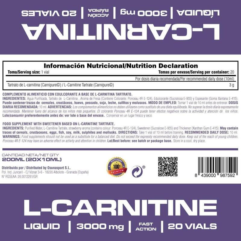 L-Carnitina - 20 Viales Fresa de MM Supplements