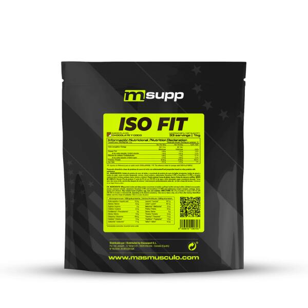 Iso fit - 1kg Chocolat et noix de coco de Masmusculo Fit Line | Decathlon