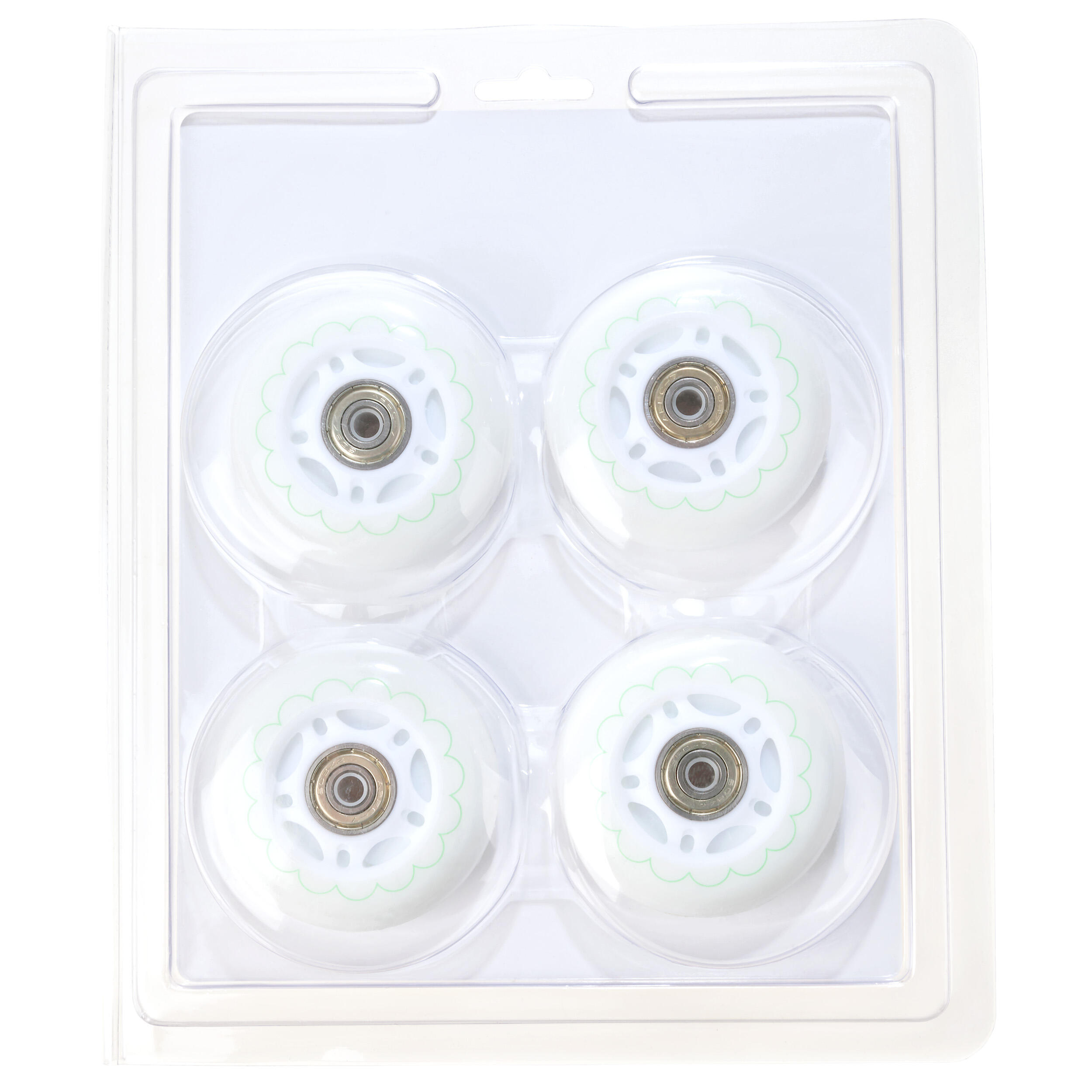 4x Świecące kółka LED + łożyska do rolek Raven Mireia White 64mm 2/5