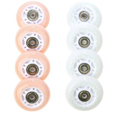 8x Świecące kółka LED + łożyska do rolek Raven Mireia 64mm PU