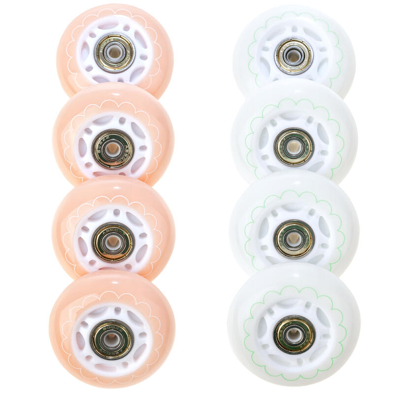 8x Świecące kółka LED + łożyska do rolek Raven Mireia 64mm PU