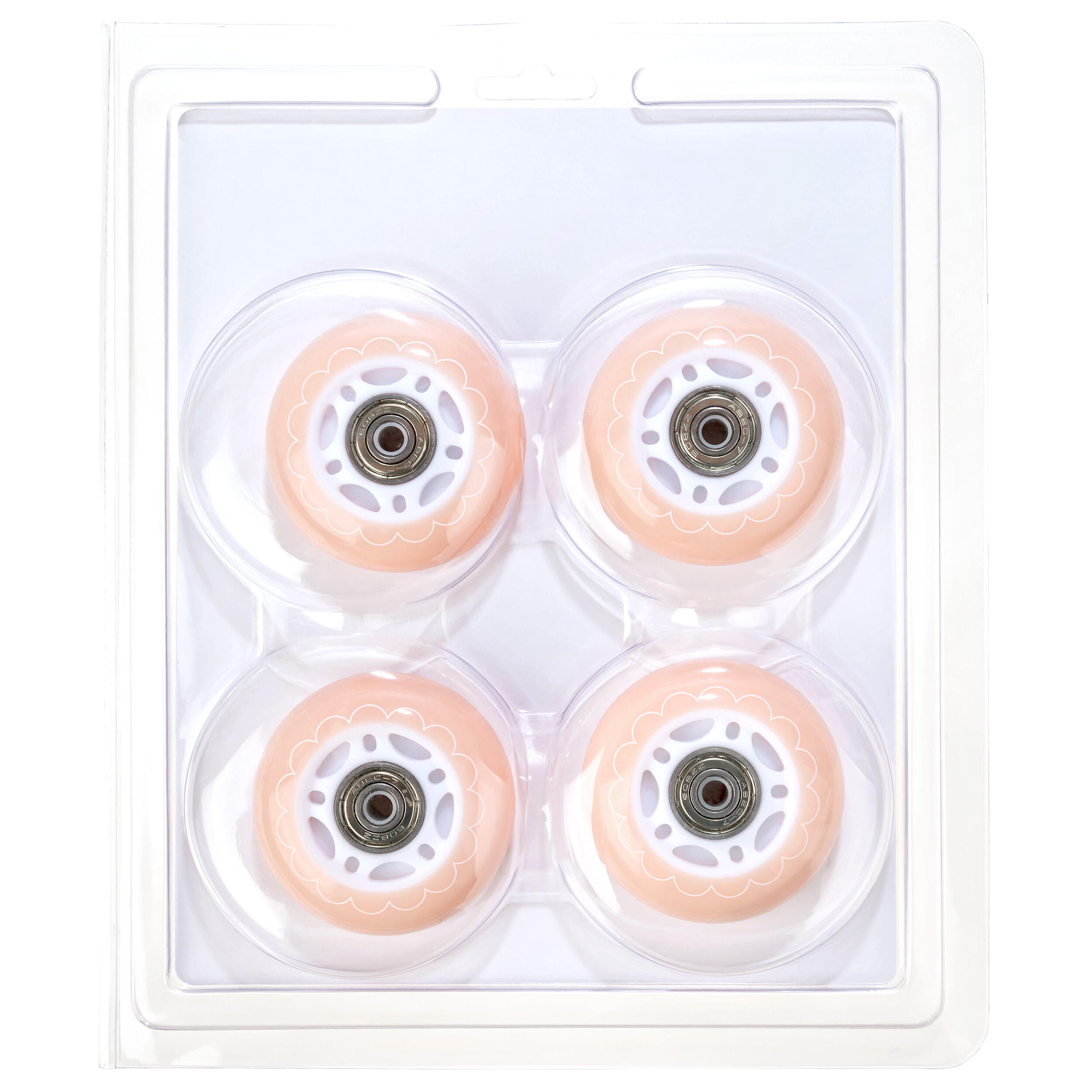 4x Świecące kółka LED + łożyska do rolek Raven Mireia Orange 64mm 4/5