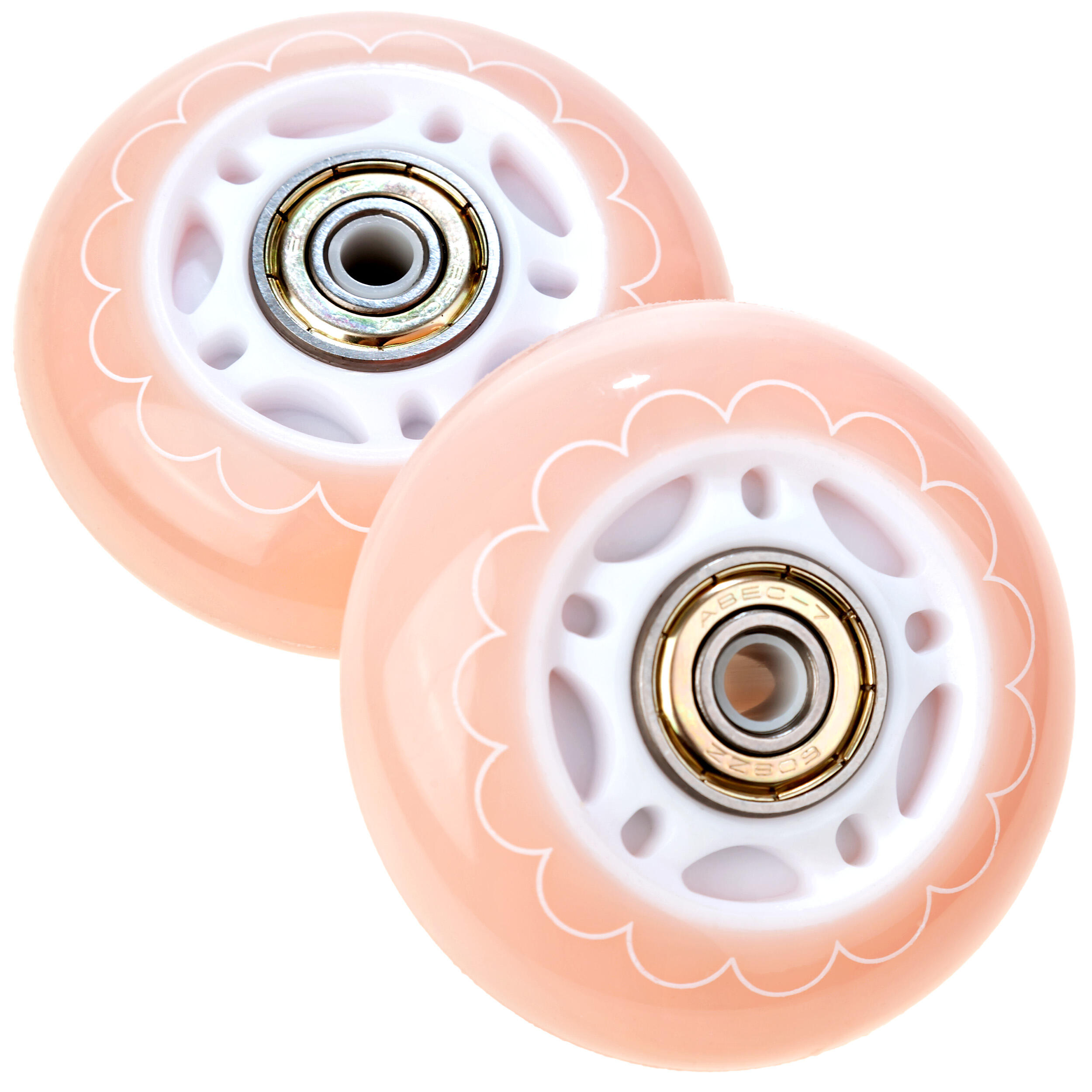 4x Świecące kółka LED + łożyska do rolek Raven Mireia Orange 64mm 3/5
