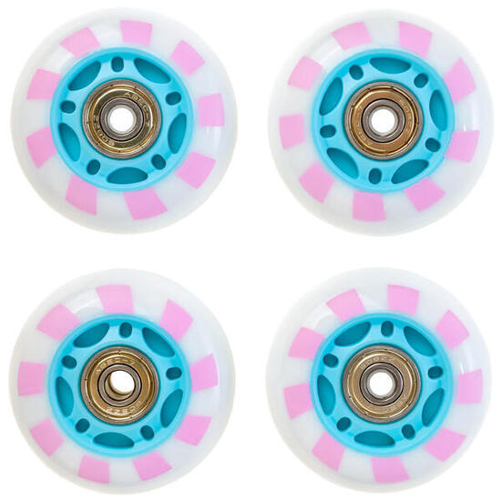 4x Świecące kółka LED + łożyska do rolek Raven Caramell 64mm PU