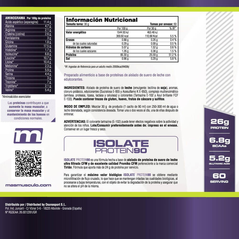 Isolate 90 CFM - 1,8 kg Crème De Pistache de MASmusculo 5/7