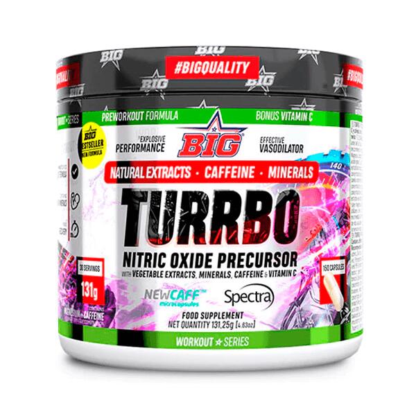 Turrbo - 150 capsules de BIG Exclusivo online      29,90€  Preço por quantidade 199,34€kg BIG Turrbo - 150 capsules de BIGVendido e expedido por: Masmusculo  