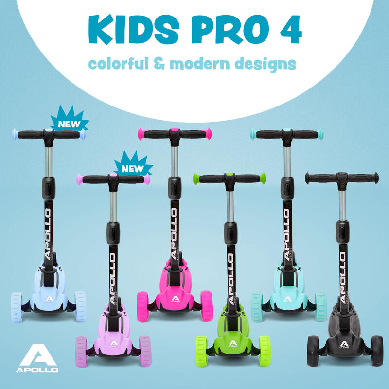 KidsPro 4 Patinete Plegable – Patinete 3 Ruedas Regulable en Altura