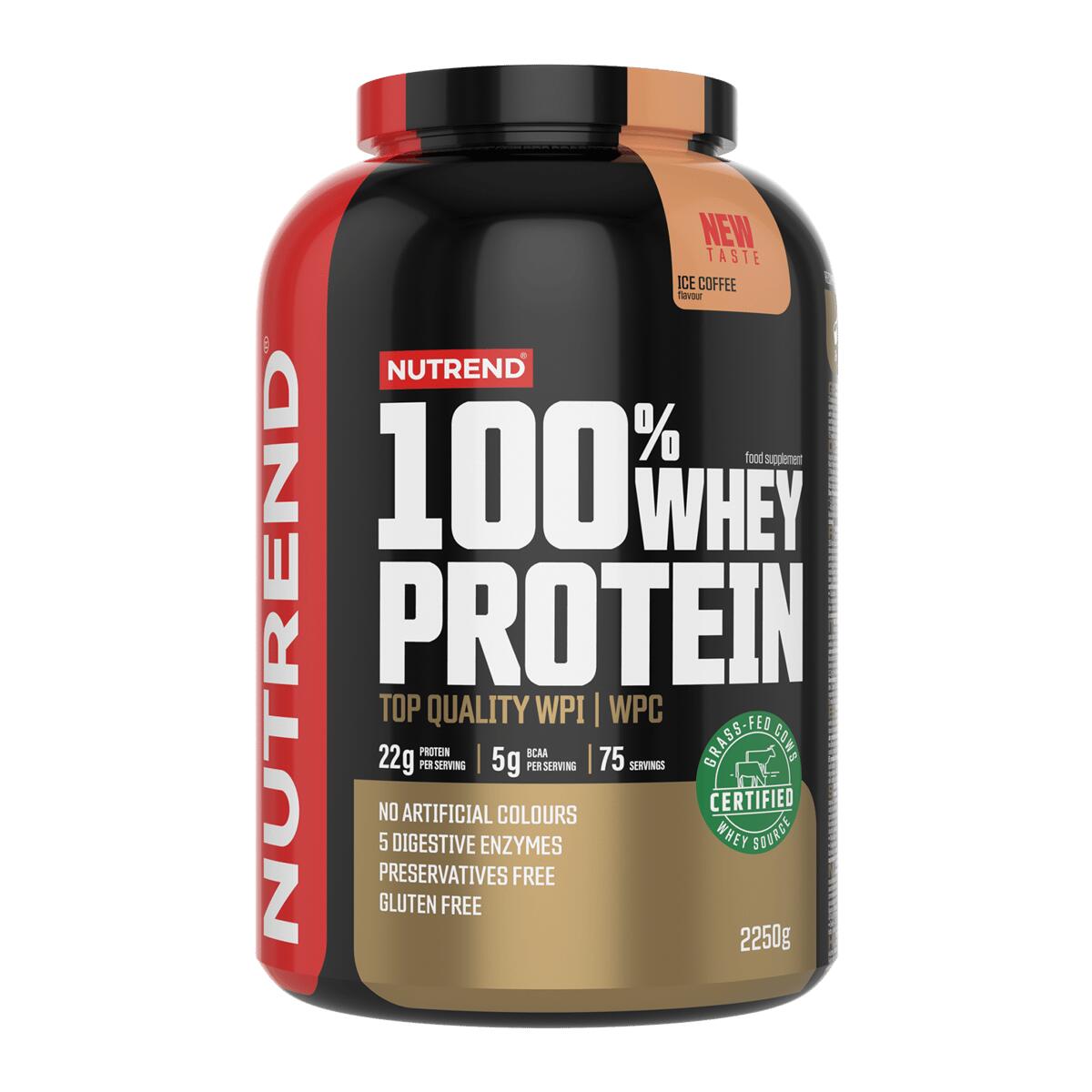 NUTREND Syrovátkový protein 100% WHEY PROTEIN, ledová káva