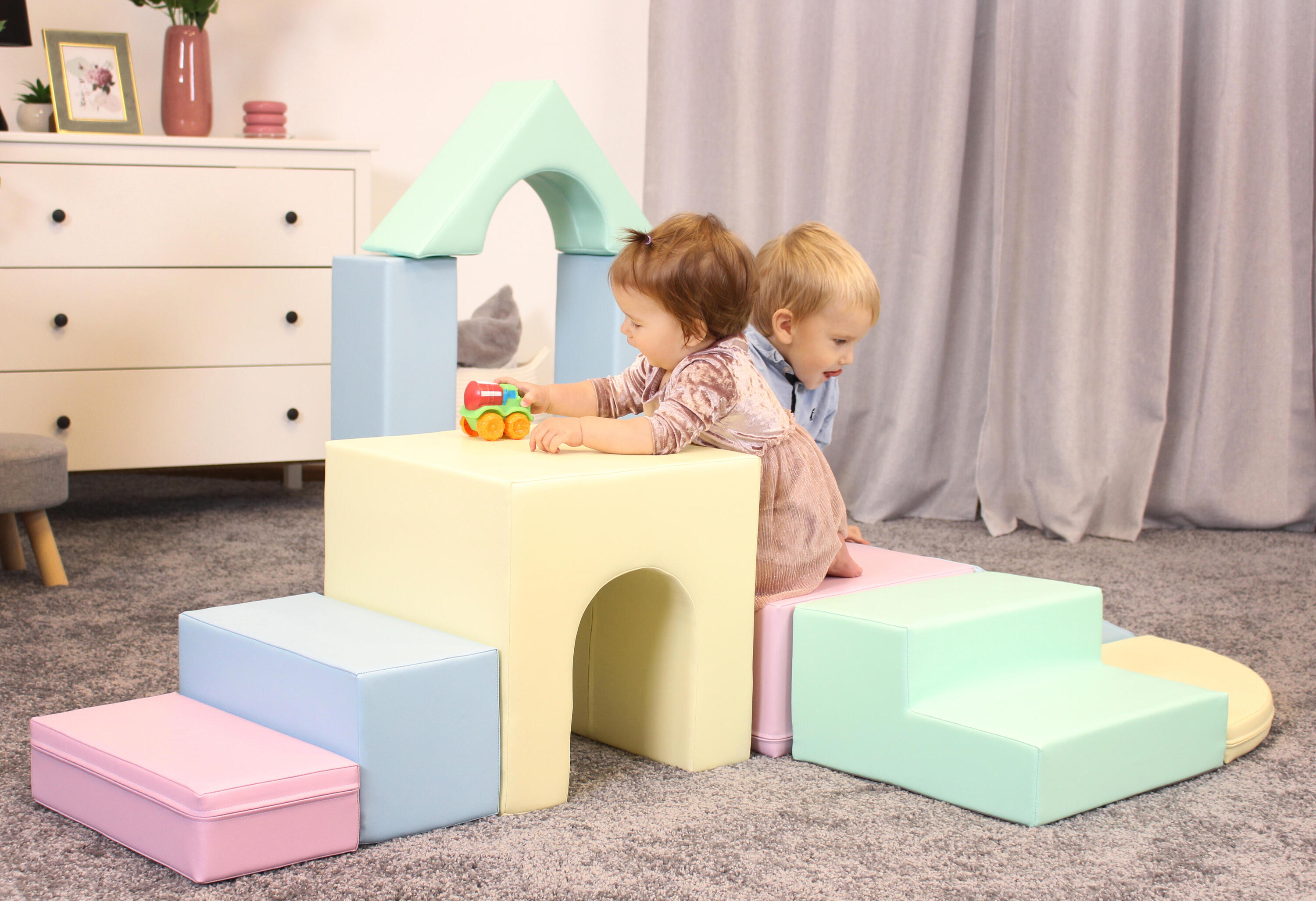 Blocchi per Bambini in Schiuma, Kit di attività Soft Play Creativity, pastello 3/7