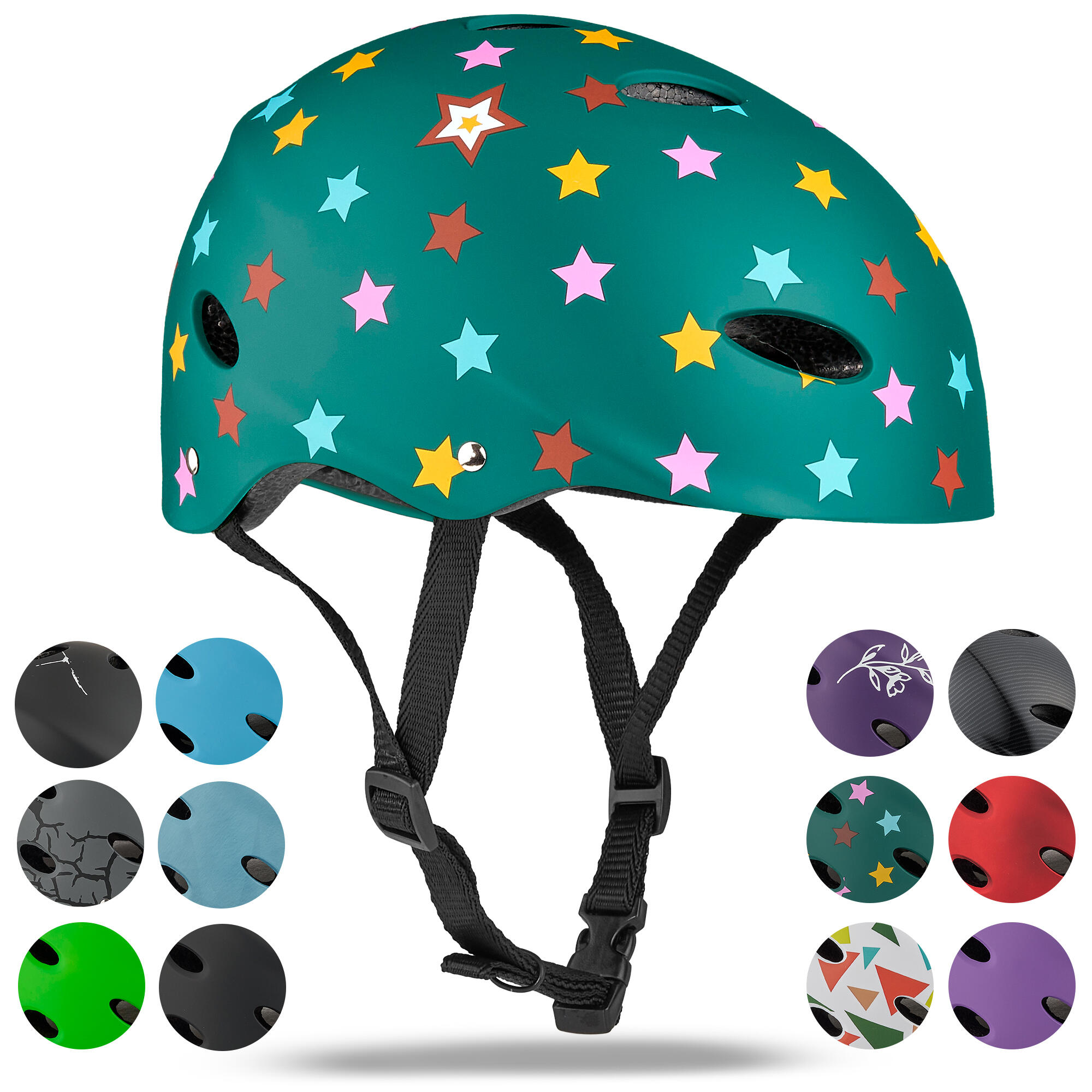 APOLLO verstellbarer Skatehelm mit Design - BMX Kinderhelm