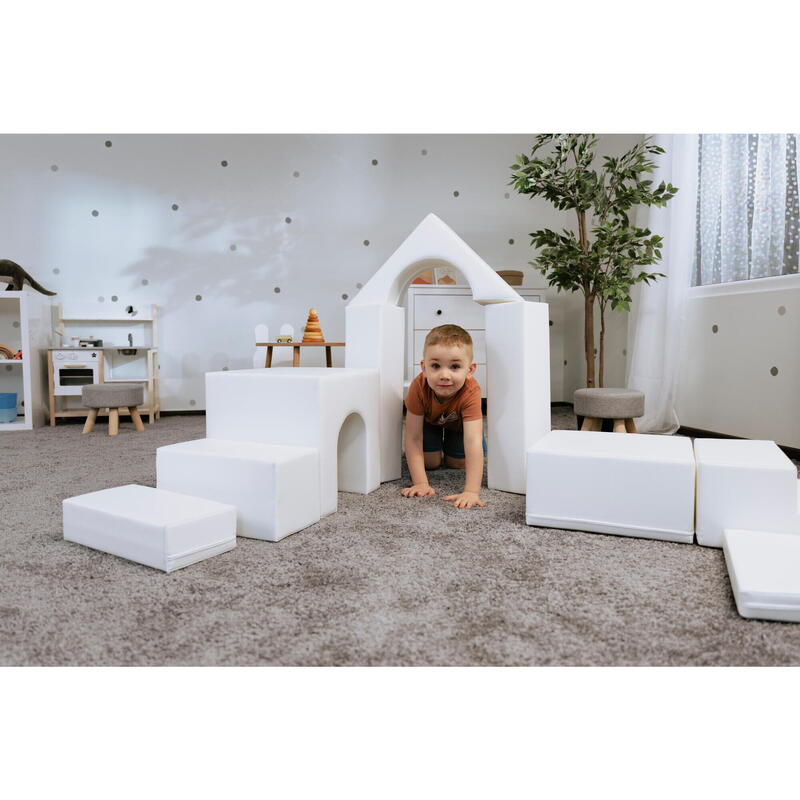 Blocchi per Bambini in Schiuma, Kit di attività Soft Play Creativity, bianco