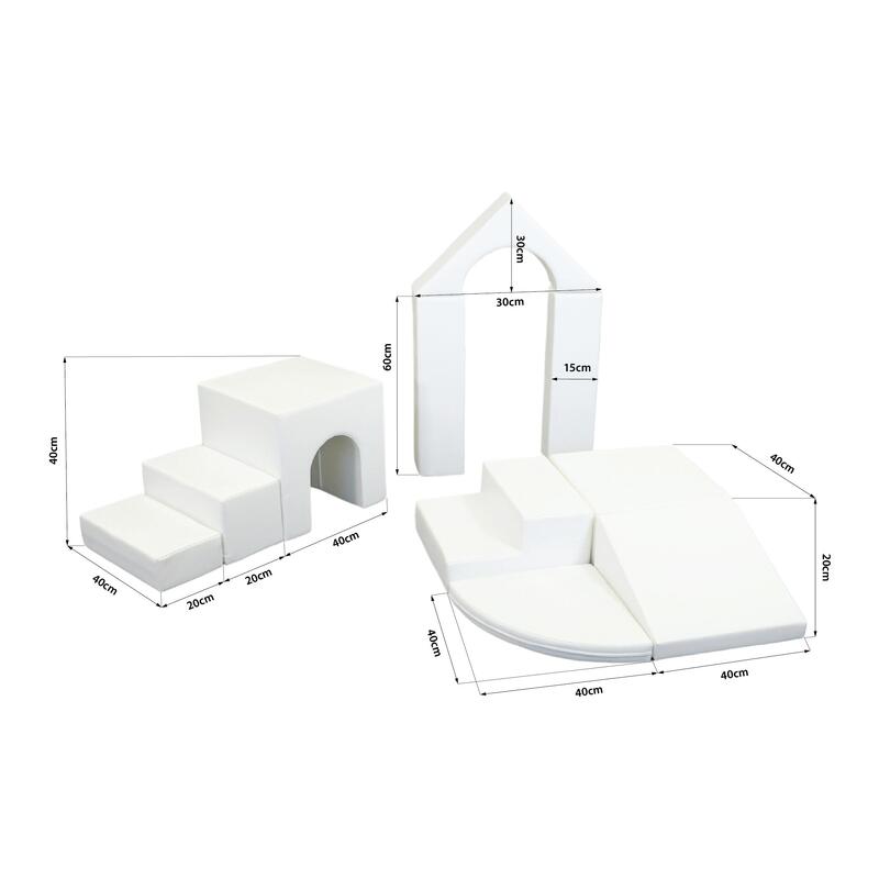 Blocchi per Bambini in Schiuma, Kit di attività Soft Play Creativity, bianco