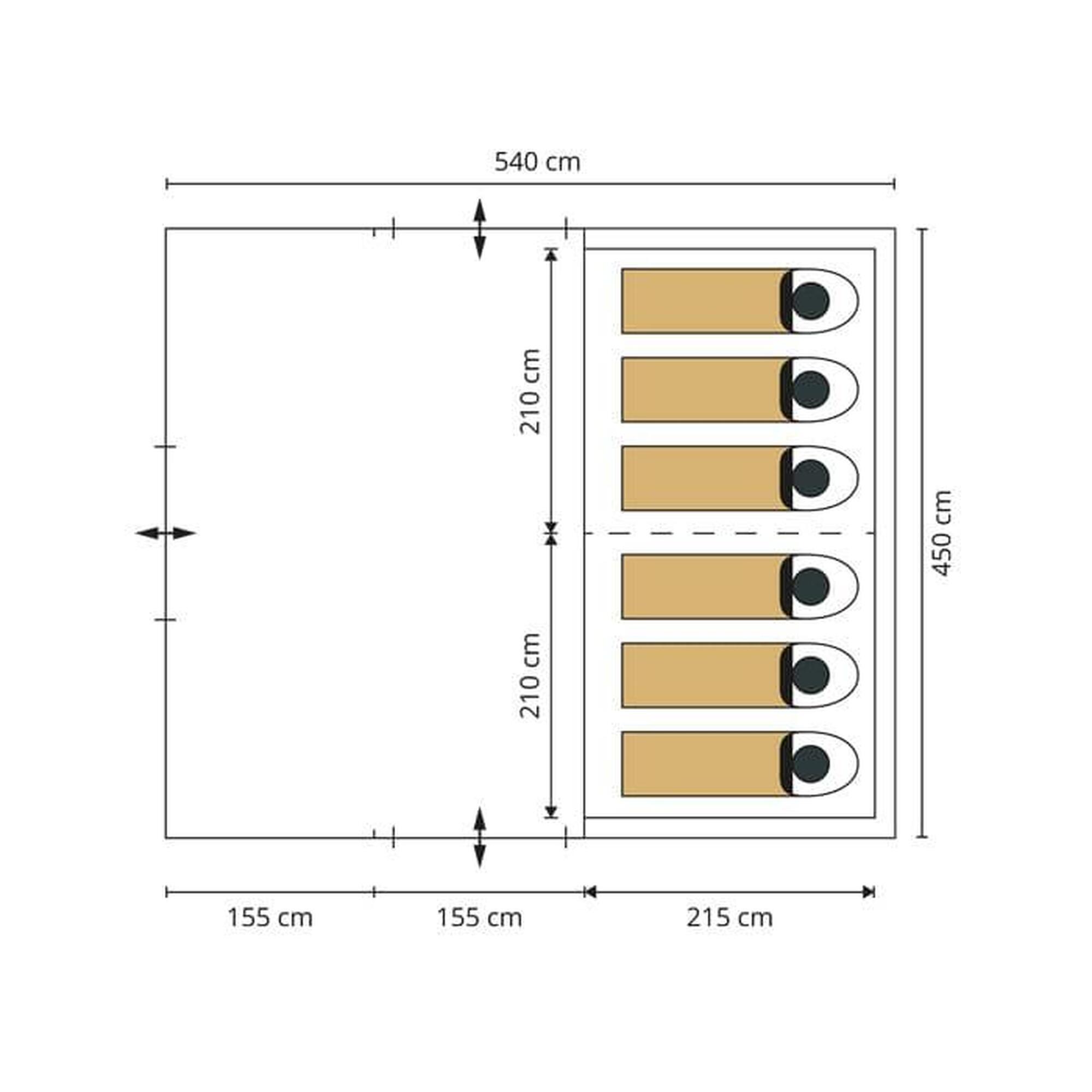 Tenda da campeggio - Gotland 6 Sleeper Protect - 6 persone - 2xcabine letto nera