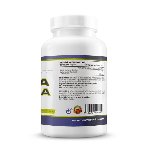 Ashwagandha - 120 Cápsulas Vegetales de MM Supplements