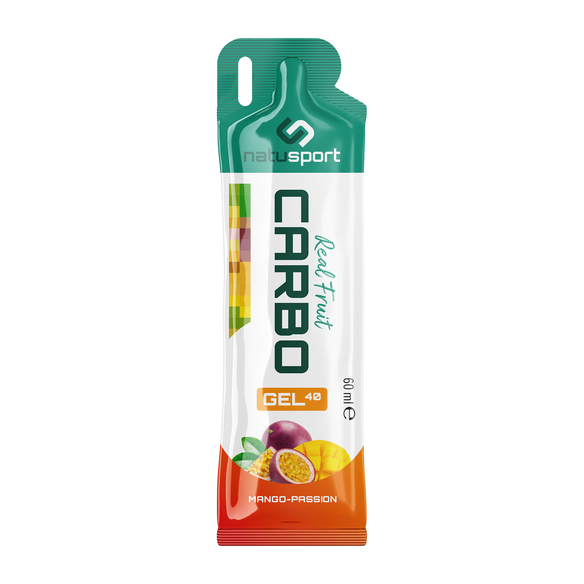 Real Fruit Carbo Gel - 40 gram  - Energiegel - Mango & Passion - 12 stuks 2/2