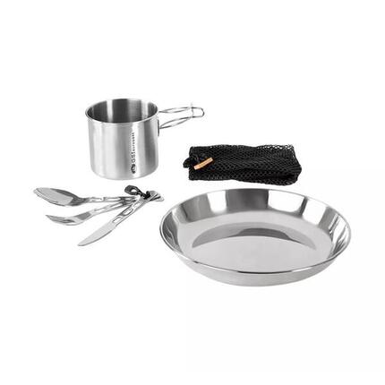 GSI Glacier 1-Person Edelstahl-Kochgeschirr-Set - 5-teiliges Set.