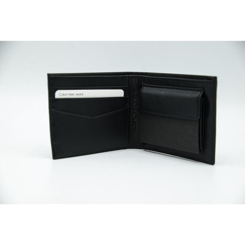 Portofel barbati Calvin Klein Logo Bi-Fold Wallet, Negru