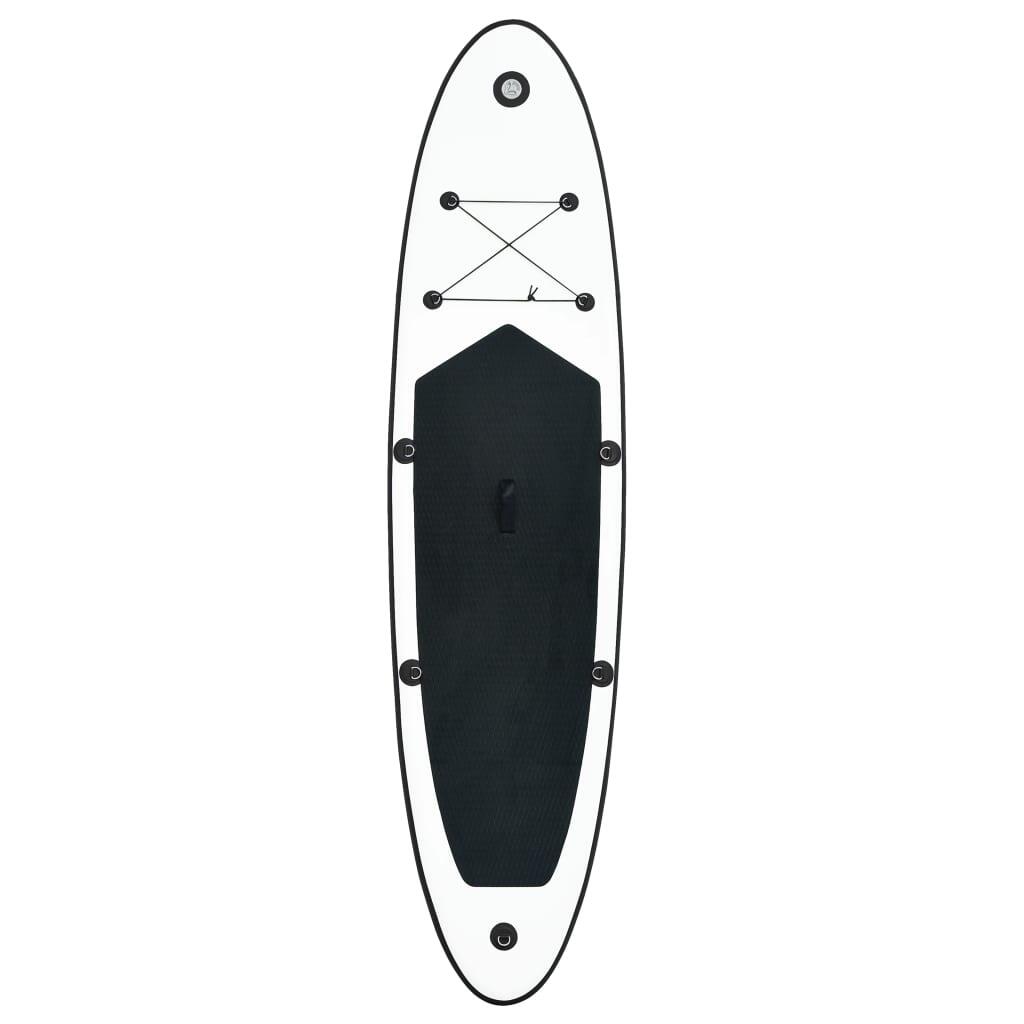 Juego de tabla de paddle surf hinchable negro y blanco 3/7